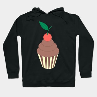 Chocolate Cupcake With Cherry On Top Digital Art | Melanie Jensen Illustrations Hoodie